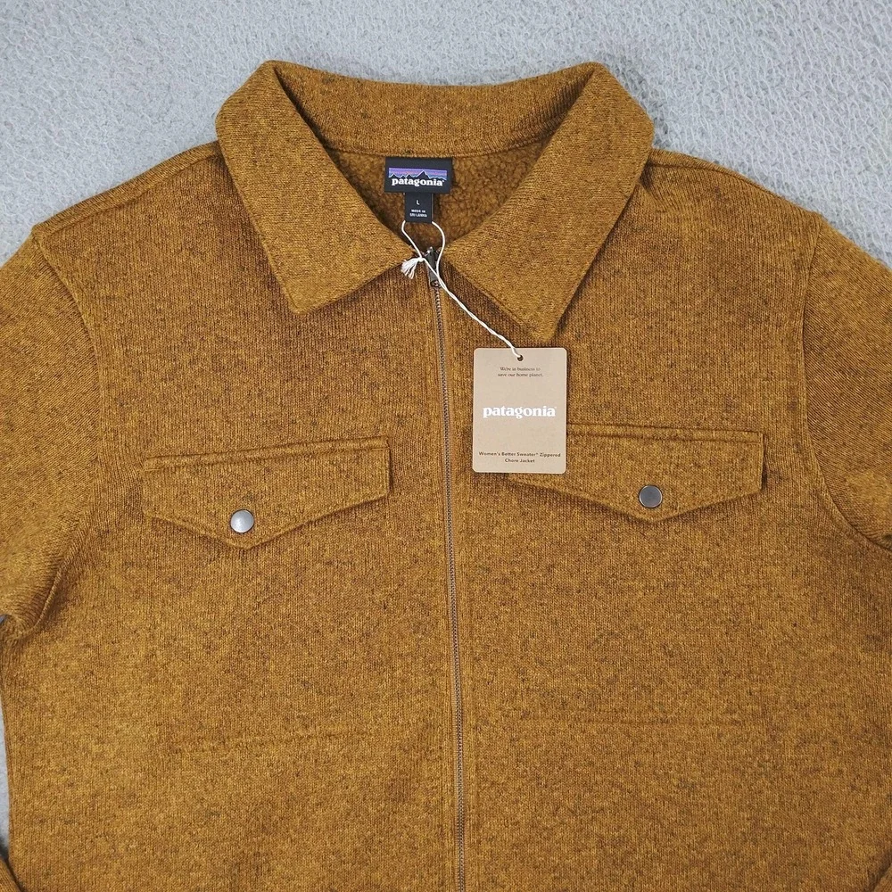 Patagonia Jacket Womens Large Raptor Brown Better Sweater Zippered Chore 26115 - Picture 3 of 16